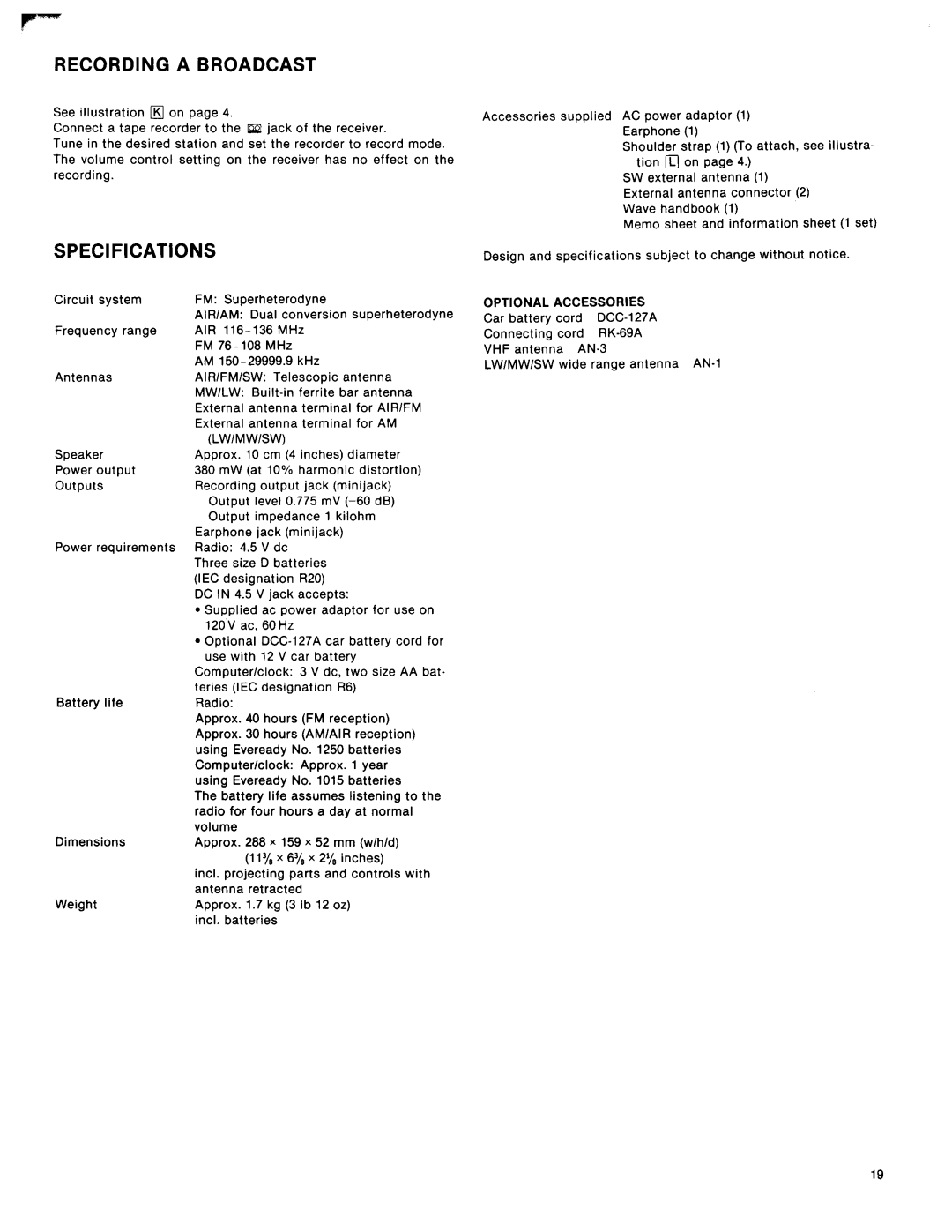 Sony ICF-2010 manual 