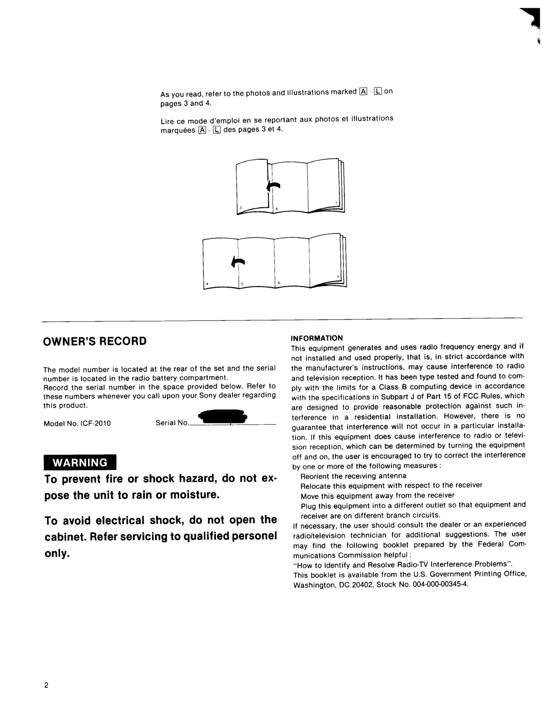 Sony ICF-2010 manual 