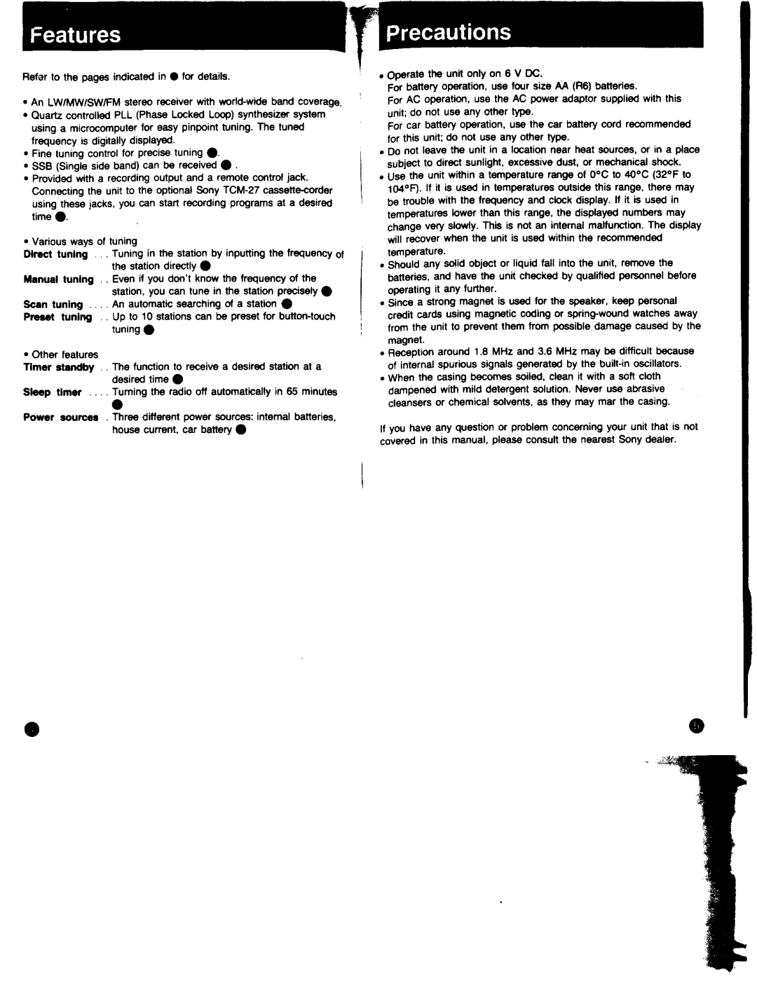 Sony ICF-SW7600 manual 