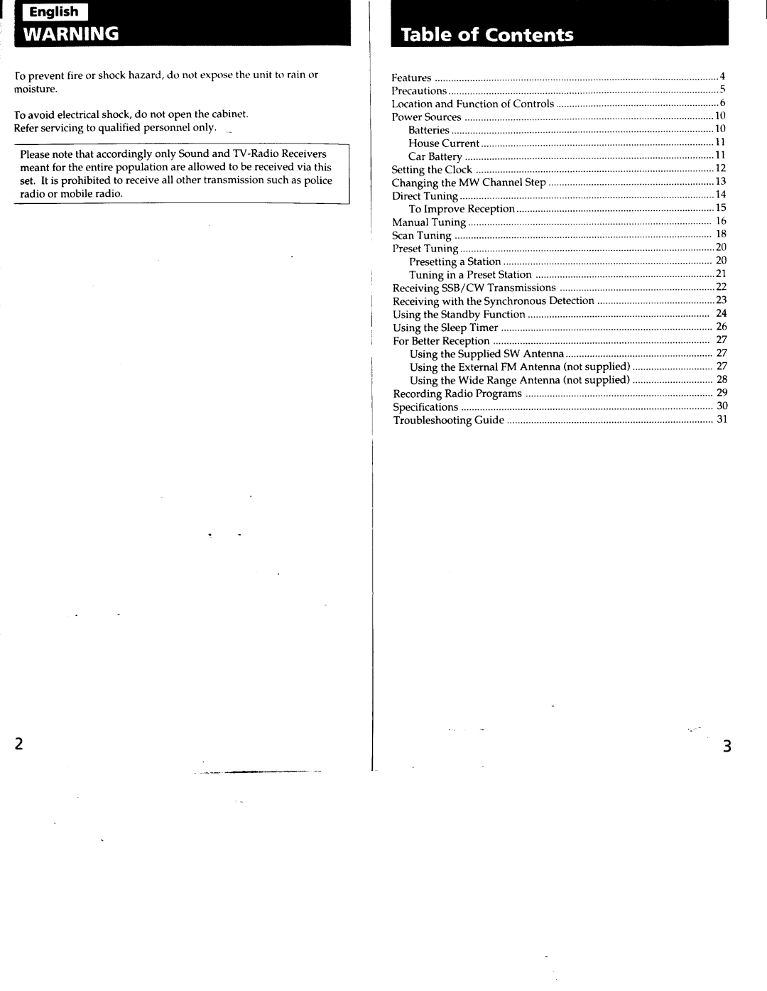 Sony ICF-SW7600GS manual 