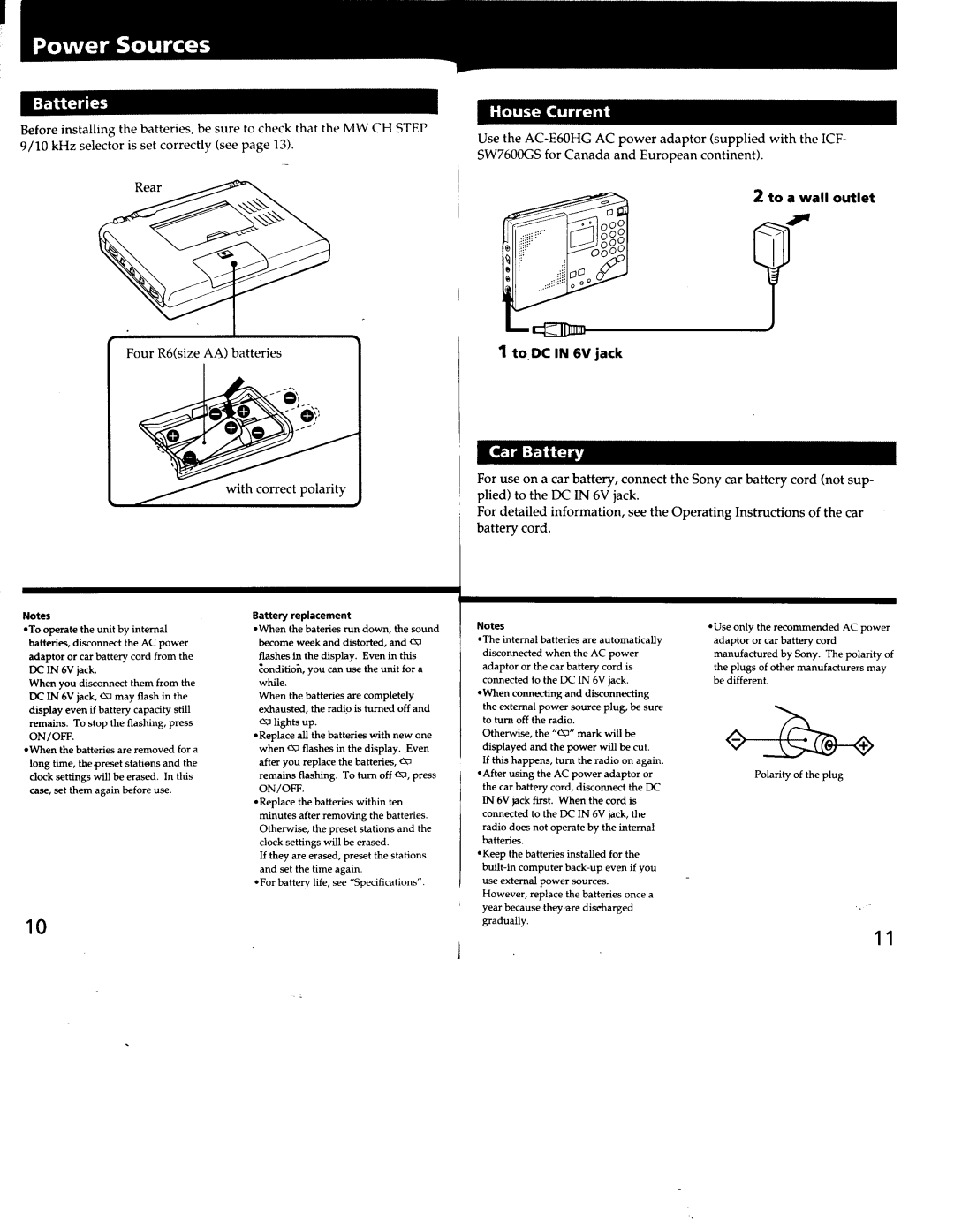 Sony ICF-SW7600GS manual 