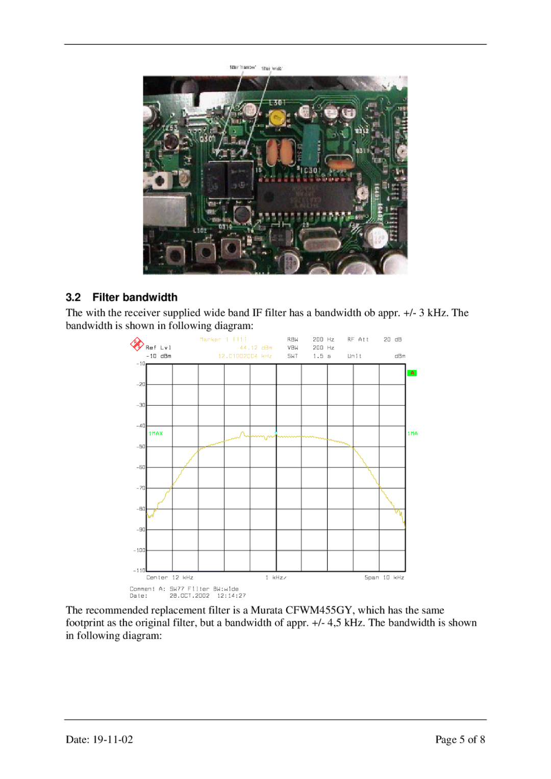 Sony ICF-SW77 manual Filter bandwidth 