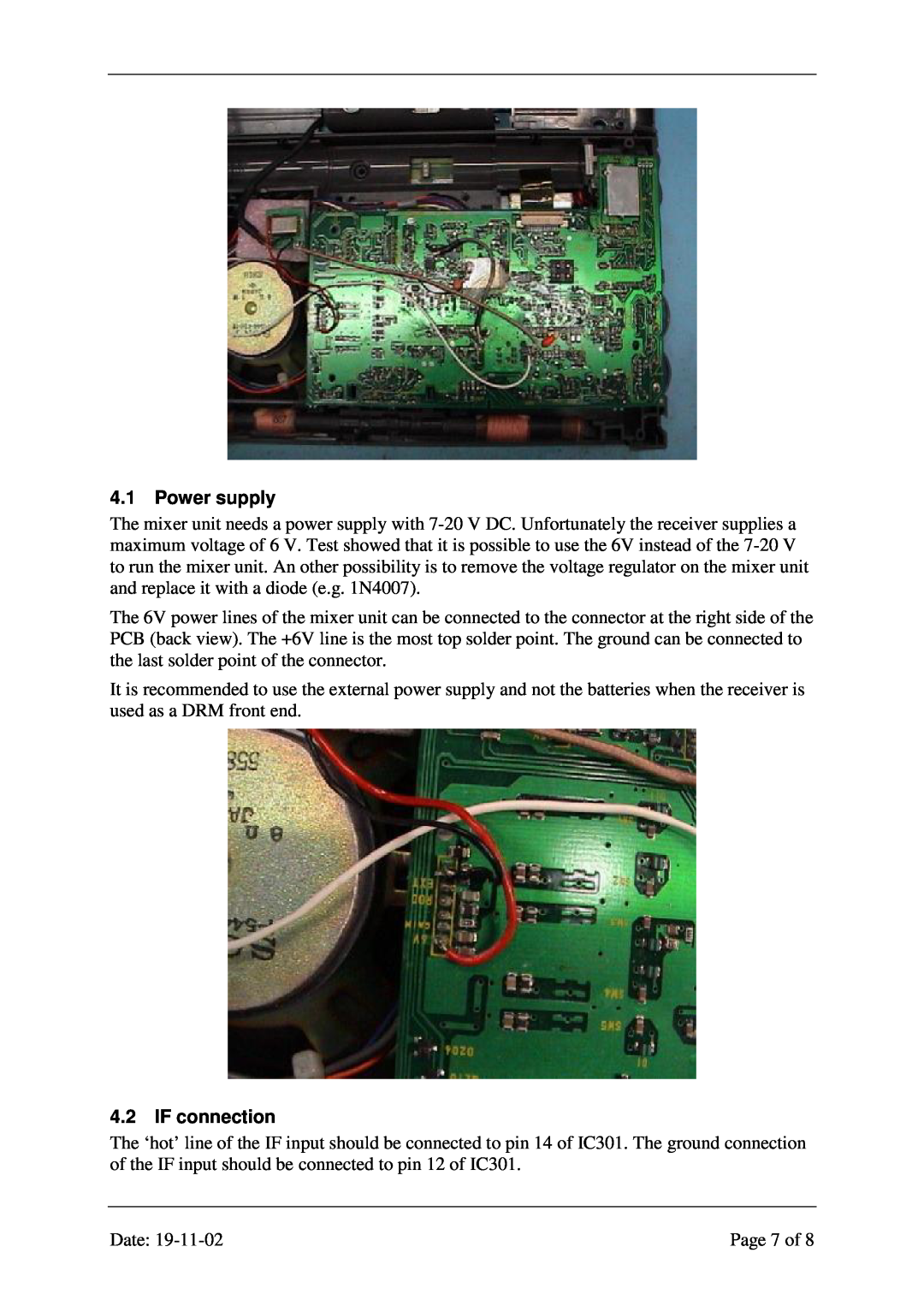 Sony ICF-SW77 manual 4.1Power supply, 4.2IF connection 