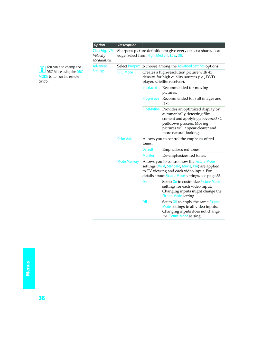 Sony KD-34XBR970 manual Advanced 