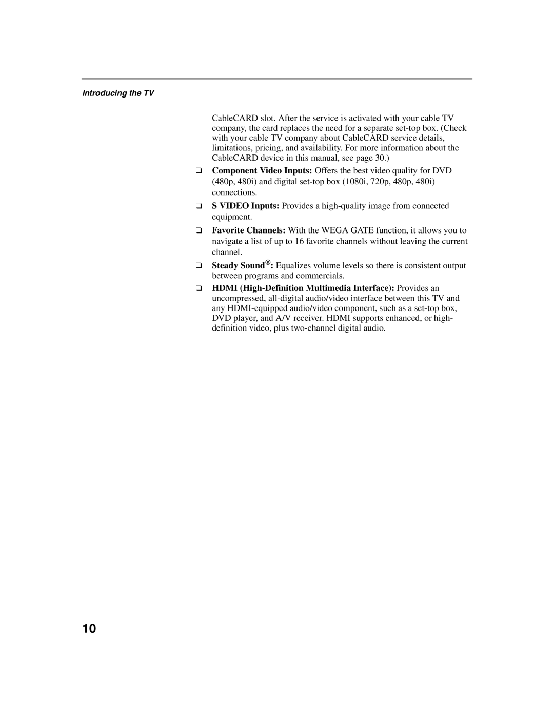 Sony KDF-E50A10, KDF-E42A10 operating instructions Introducing the TV 