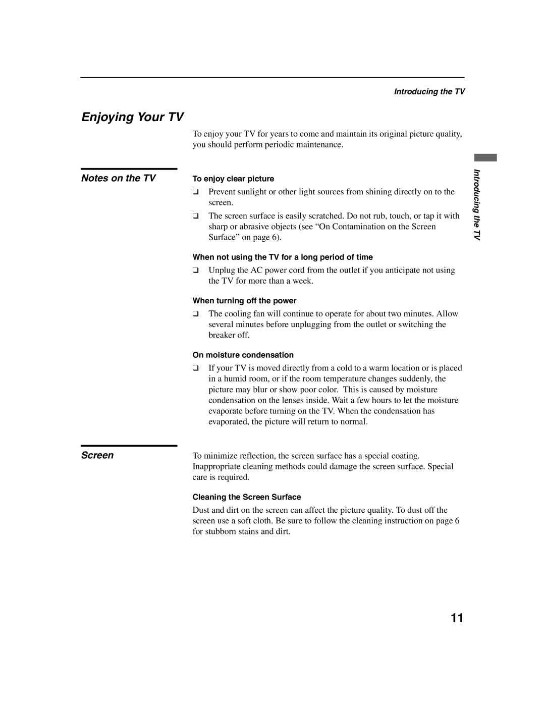 Sony KDF-E42A10, KDF-E50A10 operating instructions Enjoying Your TV, Screen 