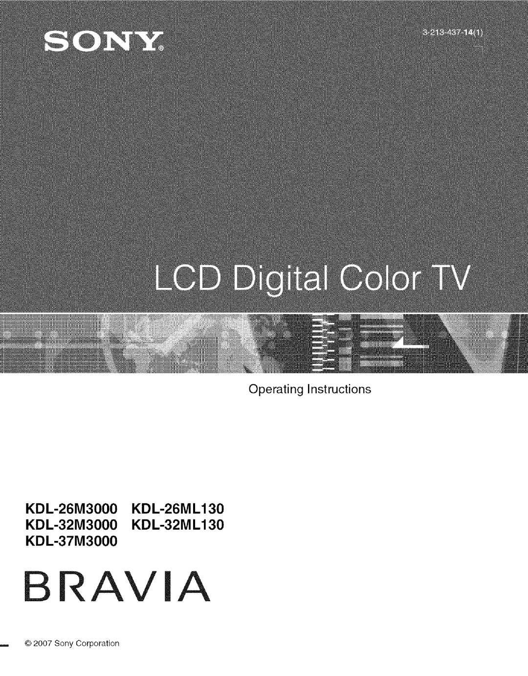 Sony KDL- 32ML 13fi manual Ravia, Sony Corporation 