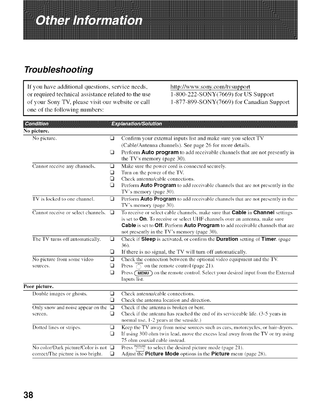 Sony KDL- 32ML 13fi manual No picture, If Sleep, Duration setting Timer 