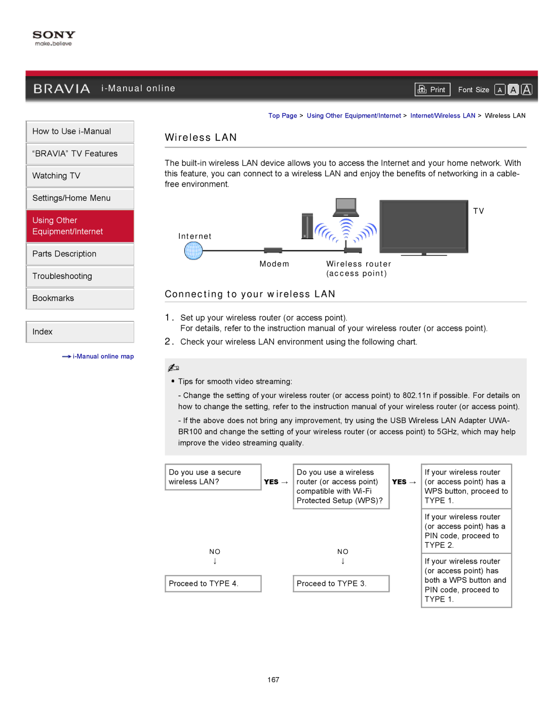 Sony KDL-55HX729, KDL-46HX729 manual Proceed to Type 