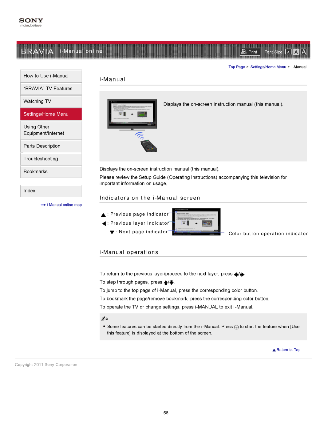 Sony KDL-46HX729, KDL-55HX729 manual Manual 