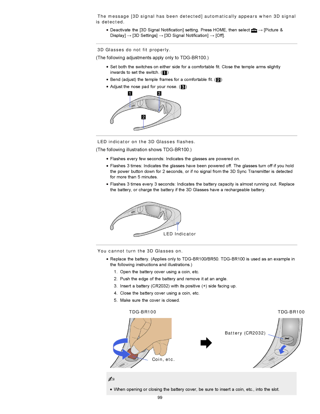 Sony KDL-55HX729, KDL-46HX729 manual Following adjustments apply only to TDG-BR100 