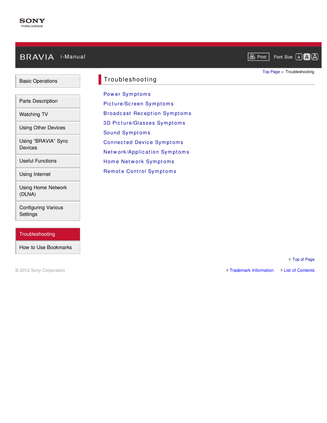 Sony KDL-46HX850, KDL-55HX850 manual Troubleshooting 