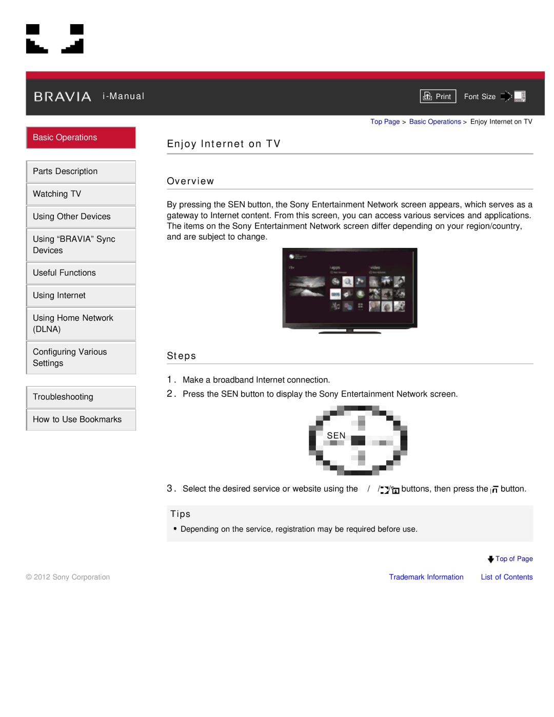 Sony KDL-46HX850, KDL-55HX850 manual Enjoy Internet on TV, Overview 