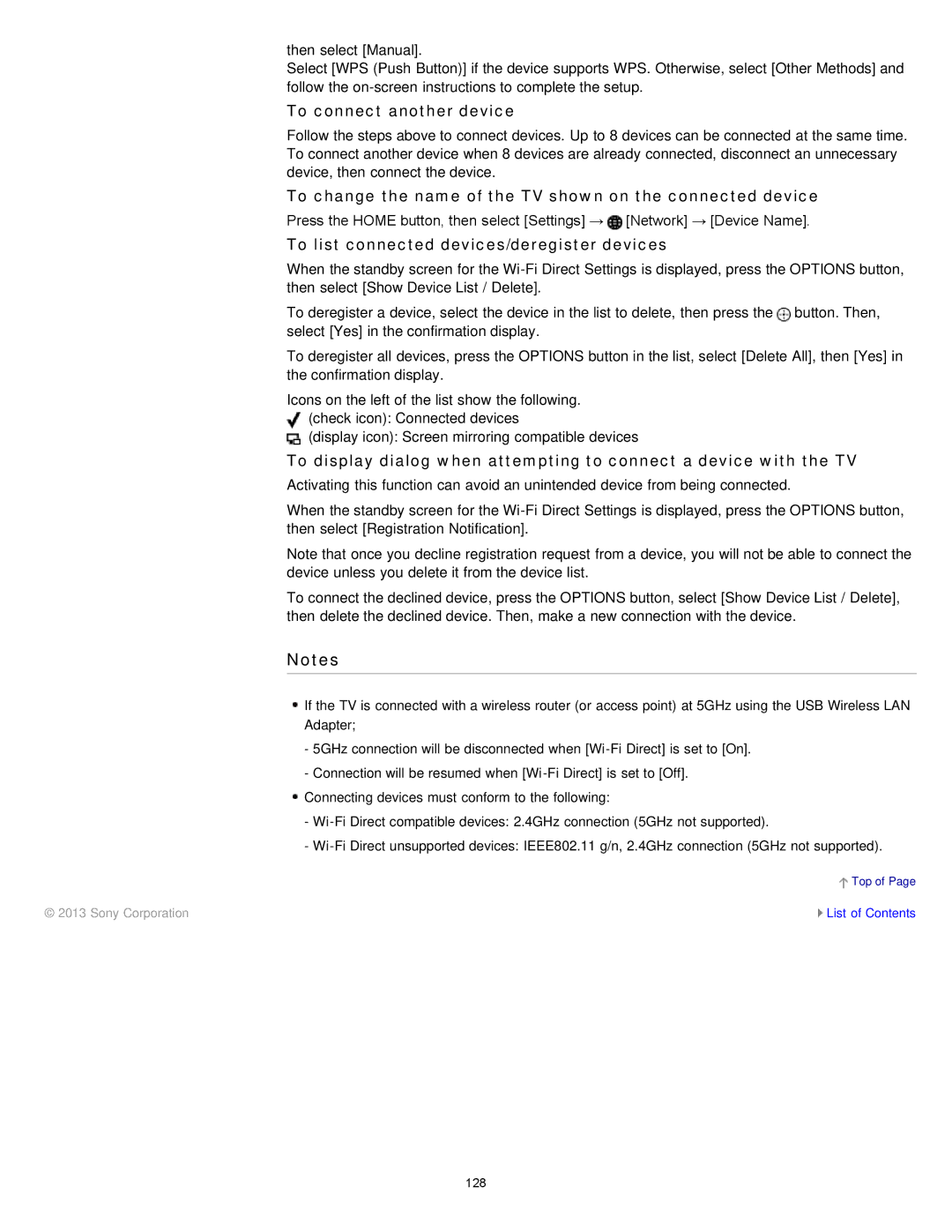 Sony KDL-47W802A manual To connect another device, To change the name of the TV shown on the connected device 