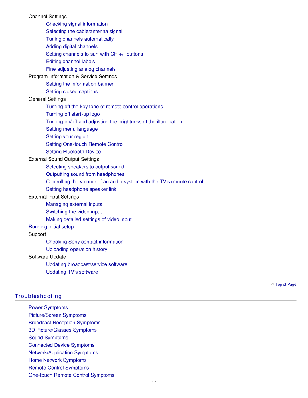 Sony KDL-47W802A manual Troubleshooting 