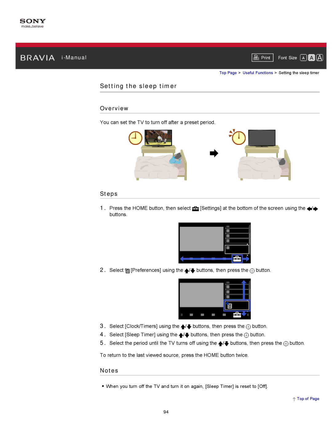 Sony KDL-55HX750, KDL-55HX751/46HX751/40HX751/32HX751 manual Setting the sleep timer 