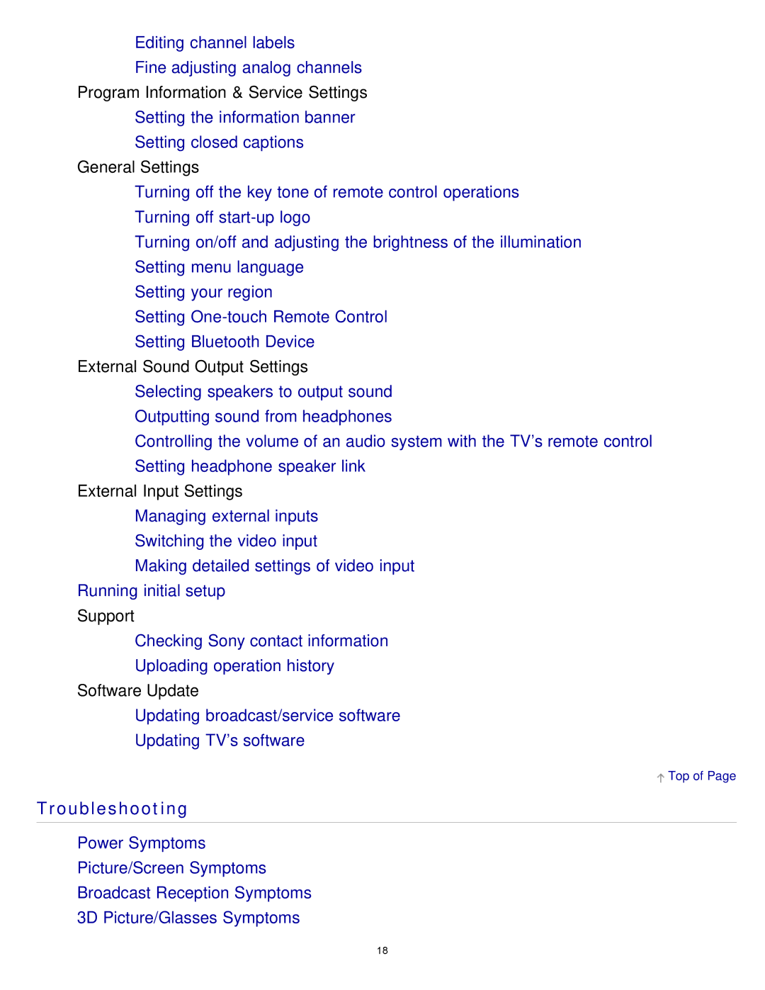 Sony KDL-65S990A manual Troubleshooting 