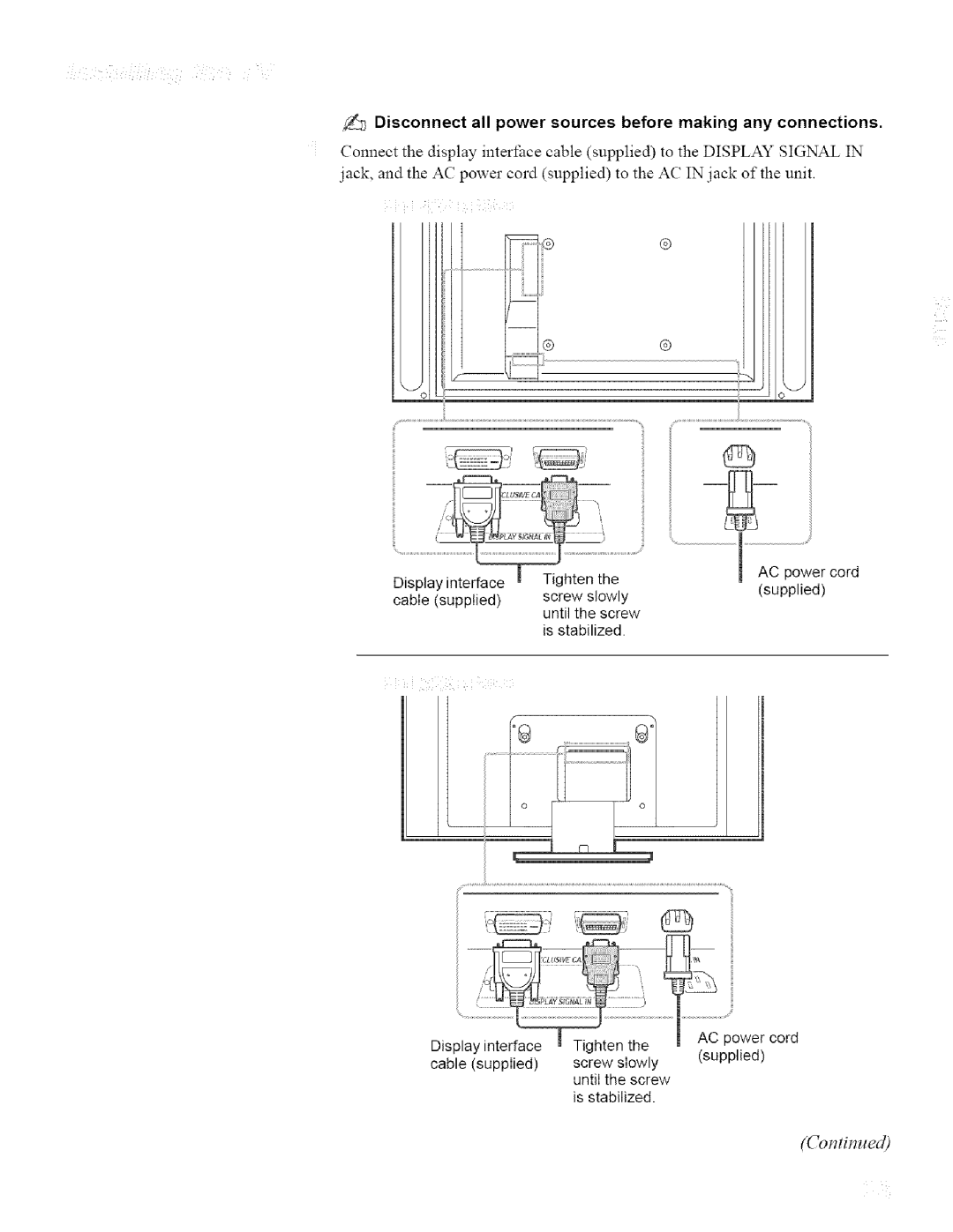 Sony KDL32XBR950, KDL42XBR950 operating instructions Contin¢ed 