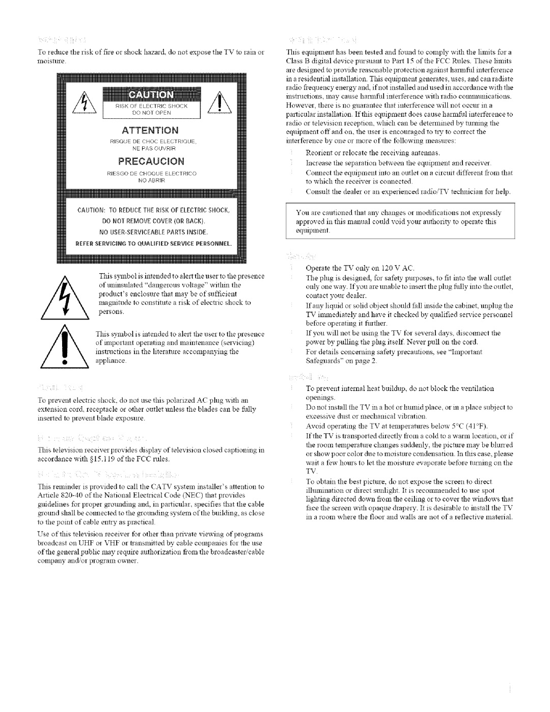 Sony KDL32XBR950, KDL42XBR950 operating instructions Precaucion 