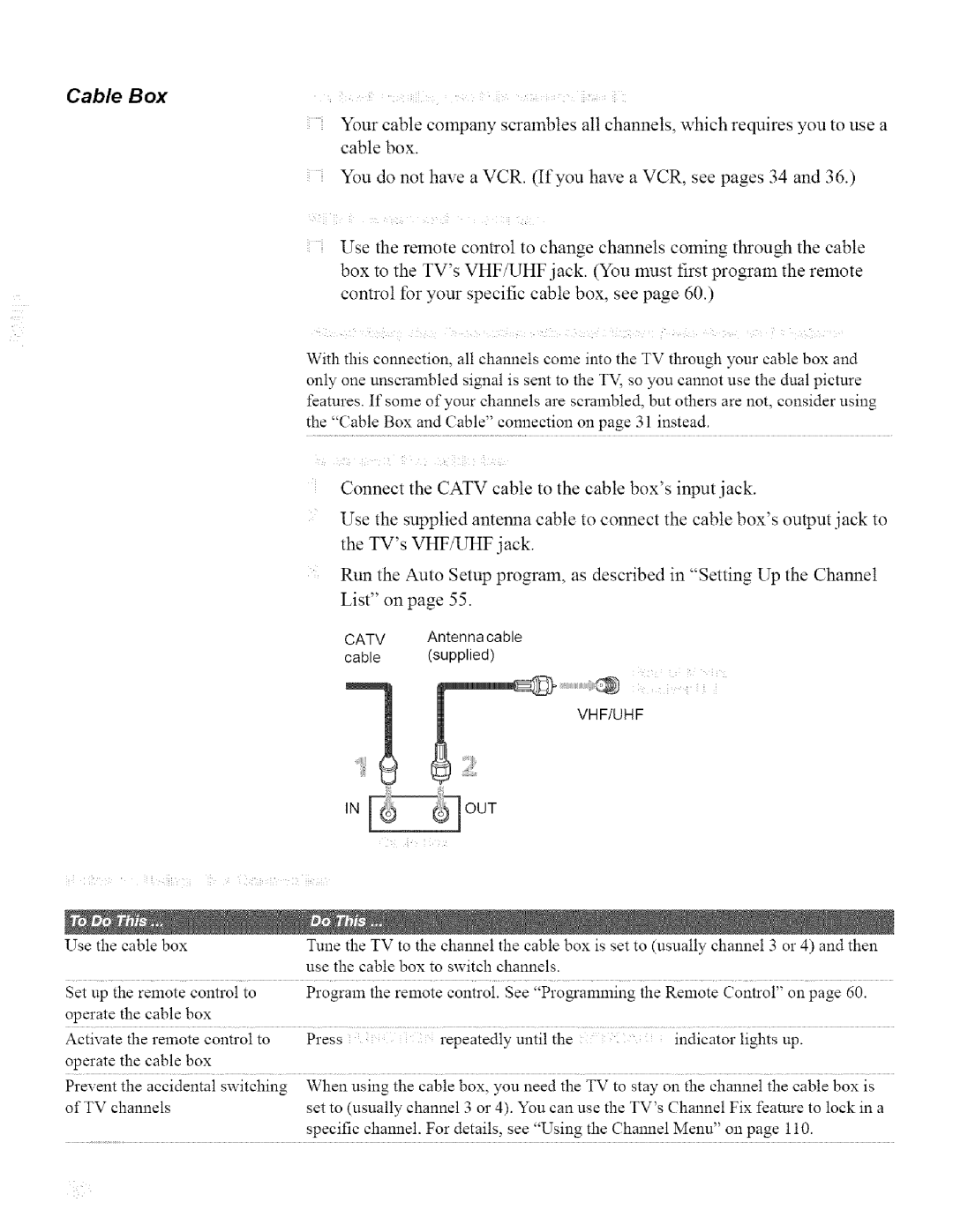 Sony KDL42XBR950, KDL32XBR950 operating instructions Cab/e Box, Catv Antenna cable Cable supplied 