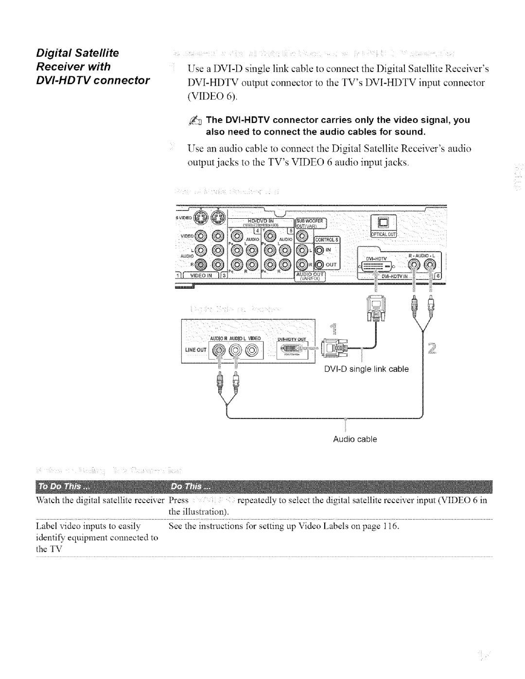 Sony KDL32XBR950, KDL42XBR950 Digital Satellite Receiver with DVI-HD TV connector, DVI-D single link cable Audio cable 