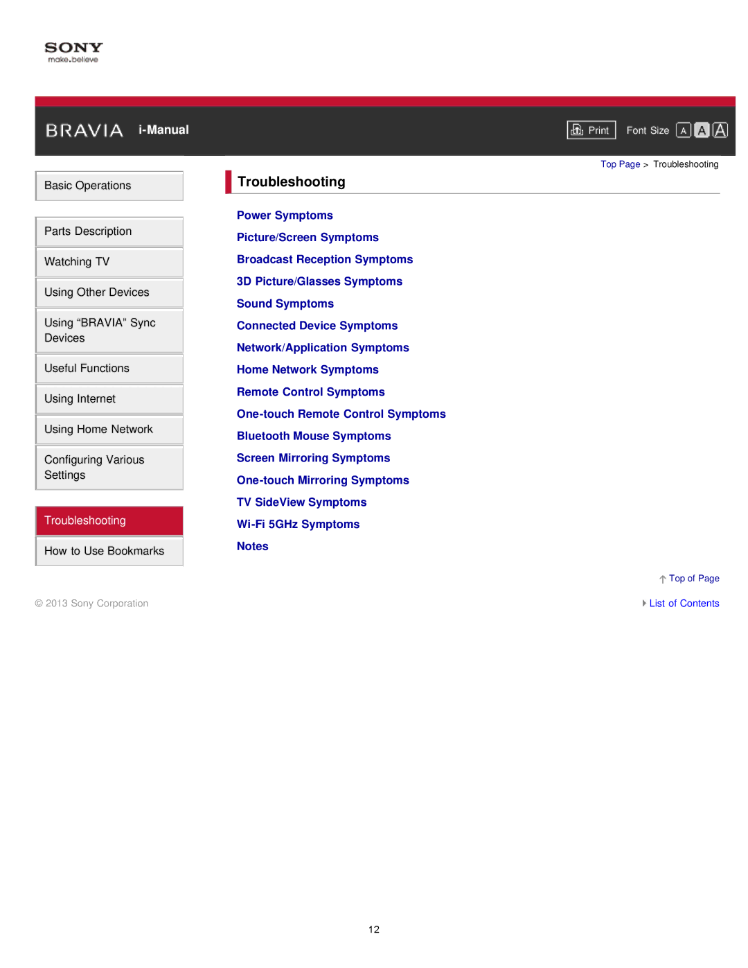 Sony KDL55W900A, KDL-55W900A manual Troubleshooting 