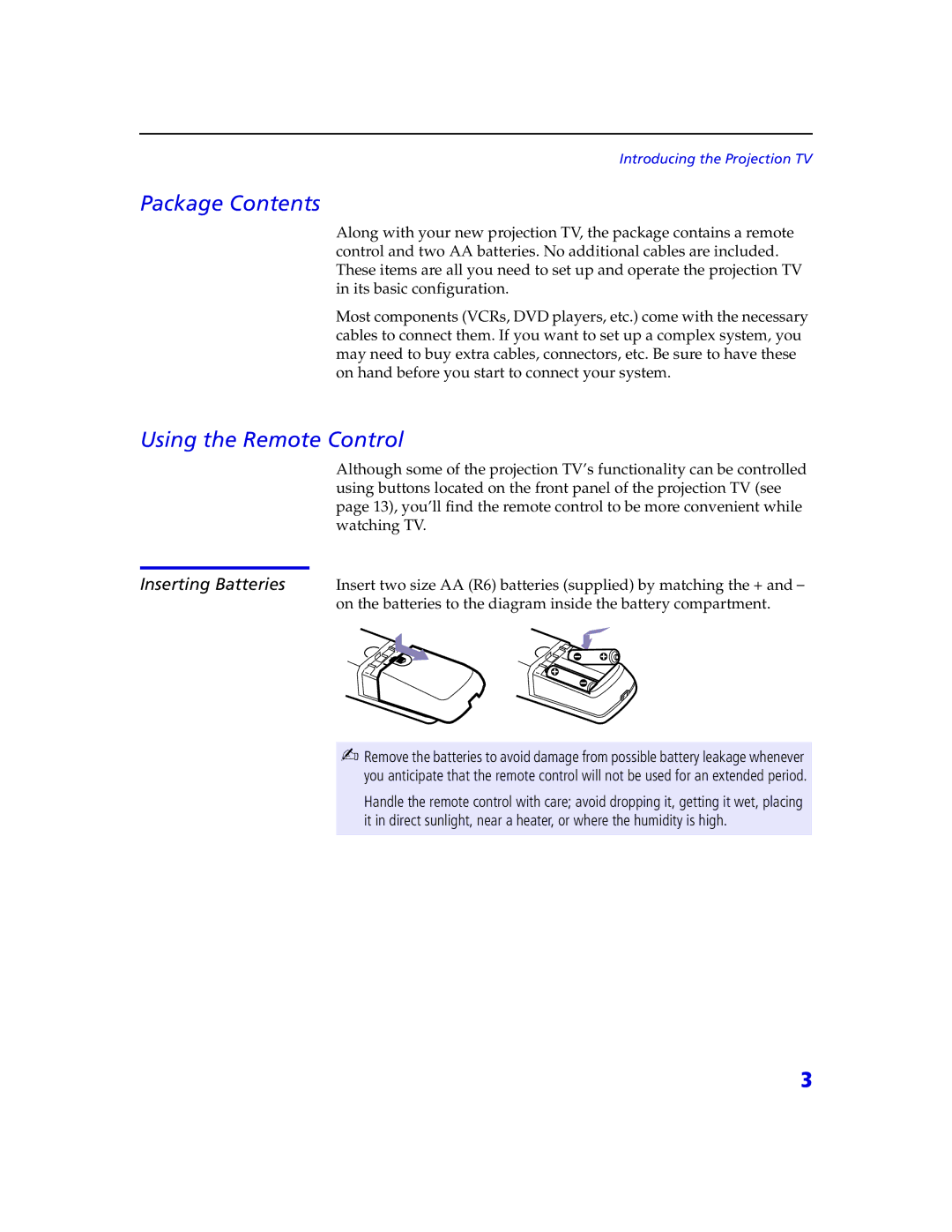 Sony KDP 57XBR2, KDP 65XBR2 instruction manual Package Contents, Using the Remote Control 