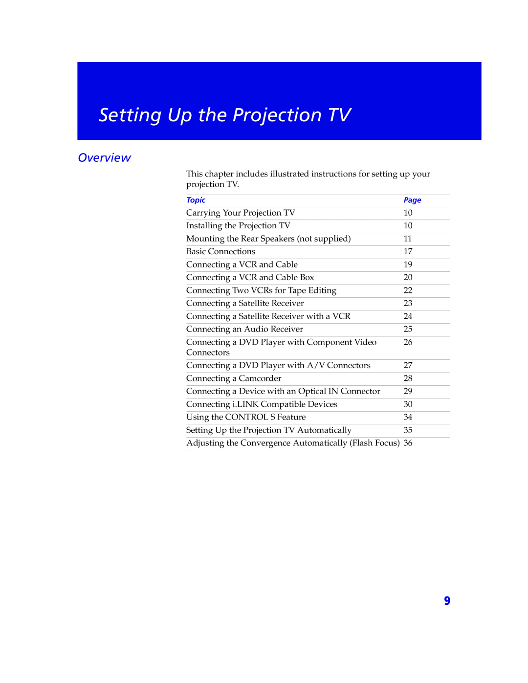 Sony KDP 57XBR2, KDP 65XBR2 instruction manual Setting Up the Projection TV 