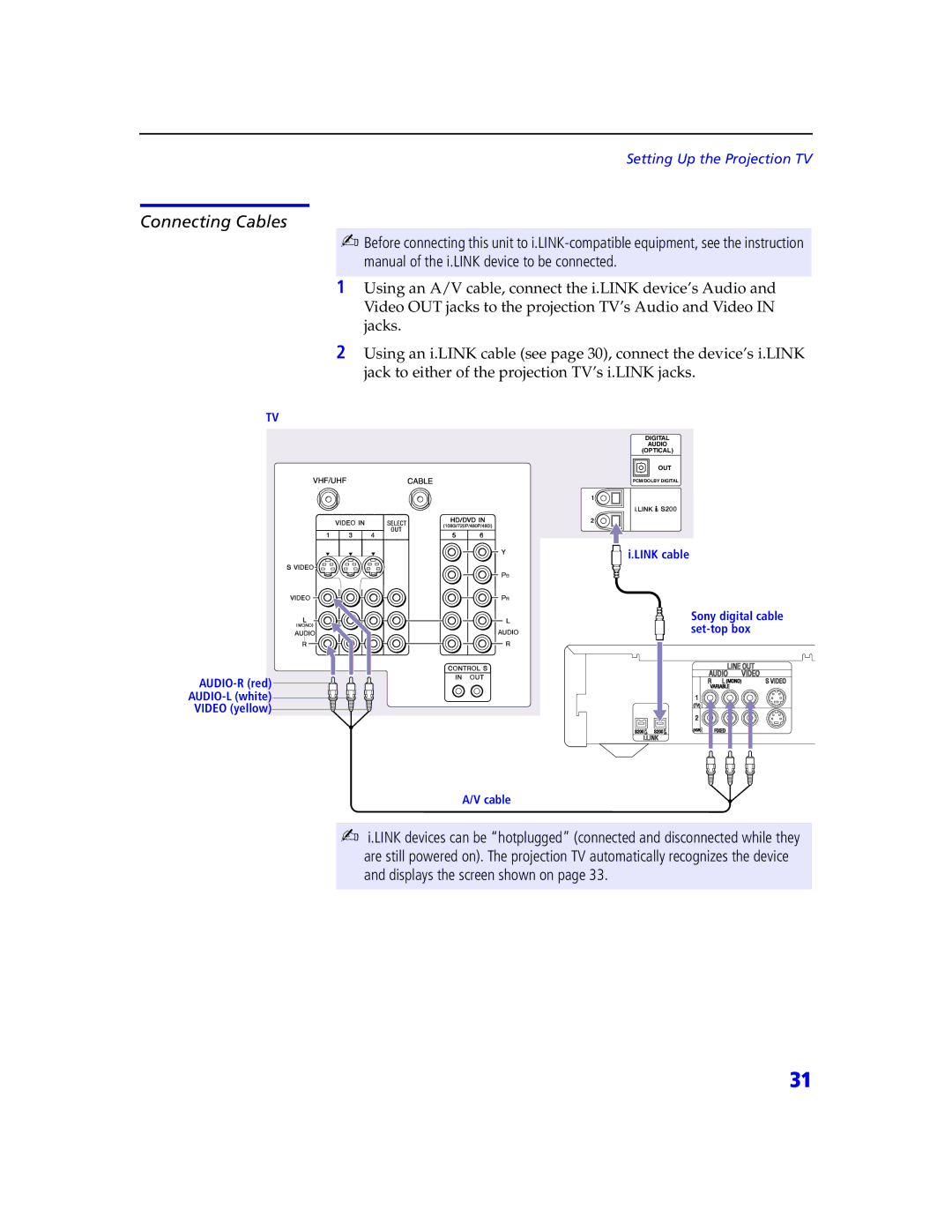 Sony KDP 57XBR2, KDP 65XBR2 instruction manual Connecting Cables 