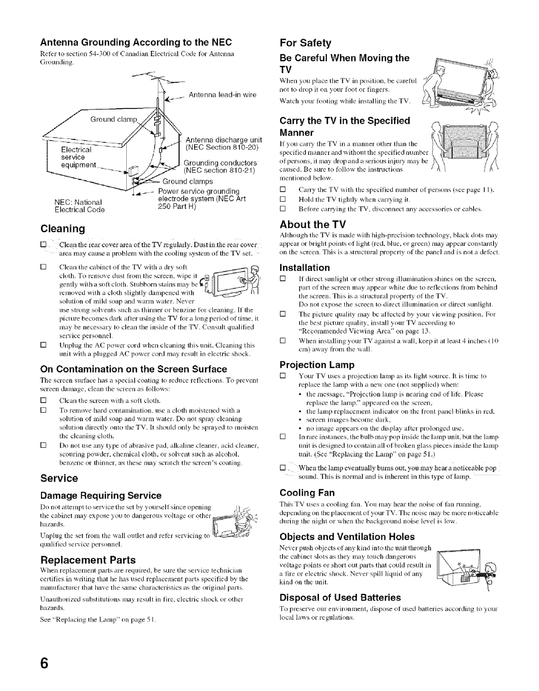 Sony KDS-50A2000, KDS-60A2000, KDS-55A2000 manual Service 