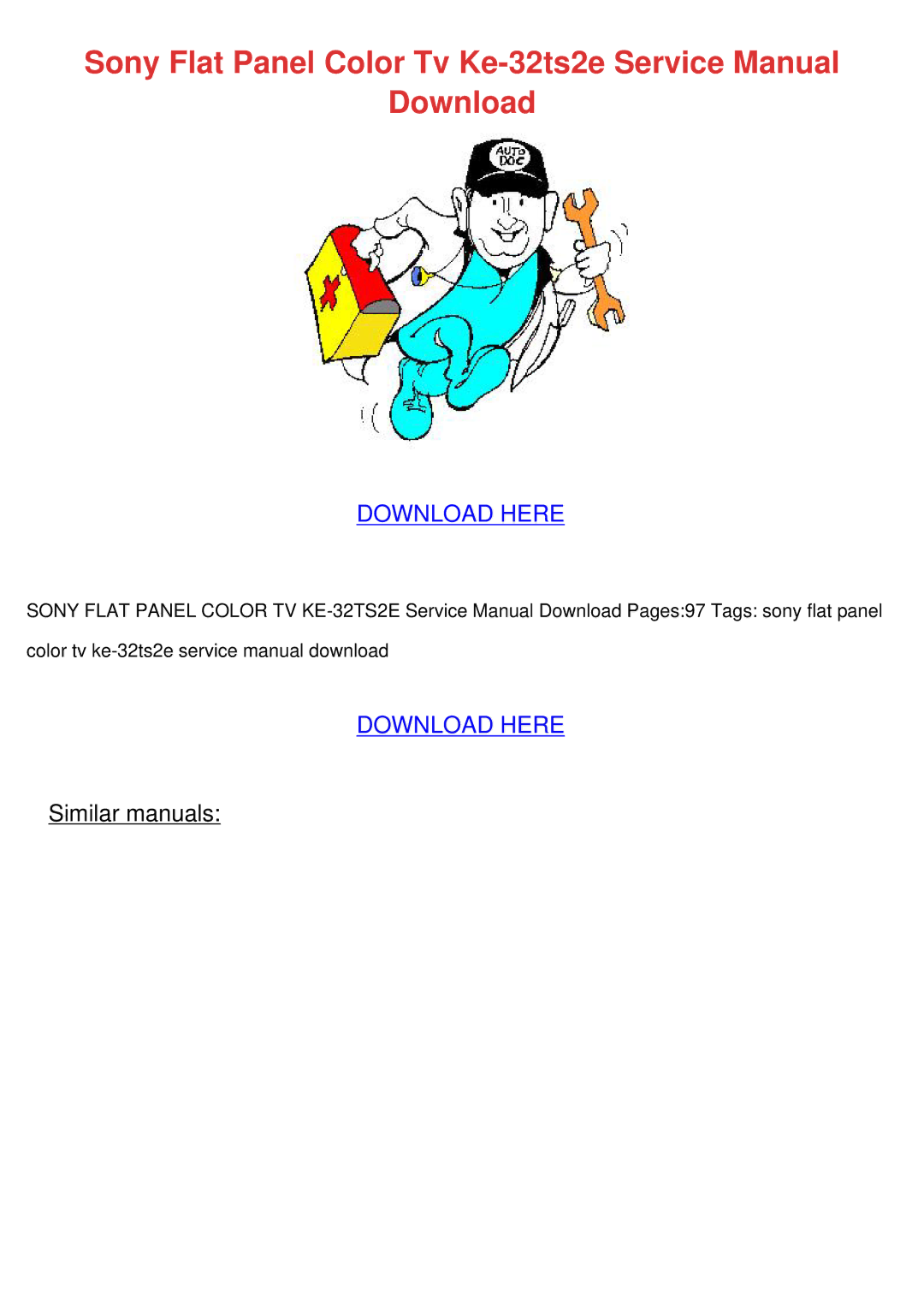 Sony KE-32TS2E service manual Download 