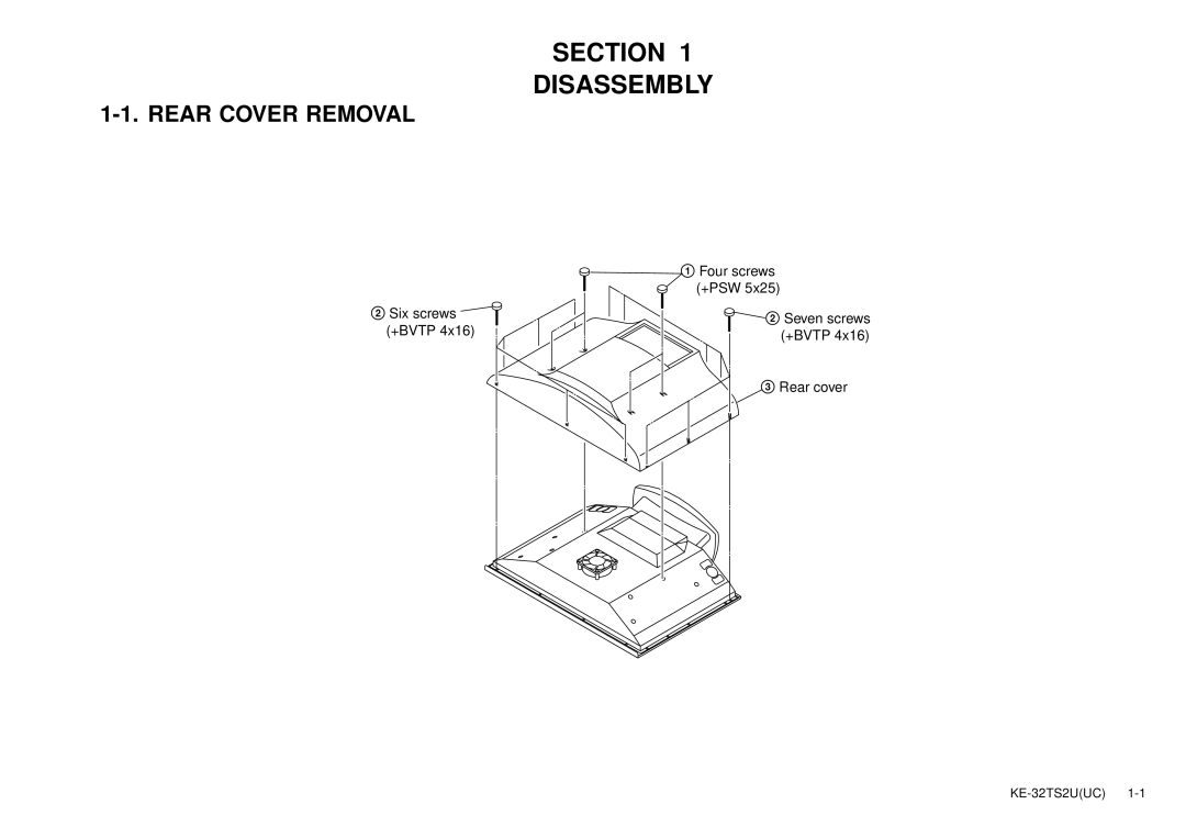 Sony KE-32TS2U service manual Section Disassembly 