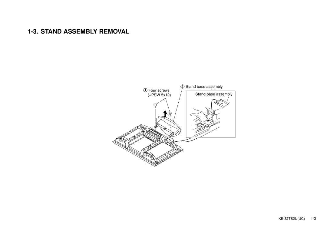 Sony KE-32TS2U service manual Stand Assembly Removal 