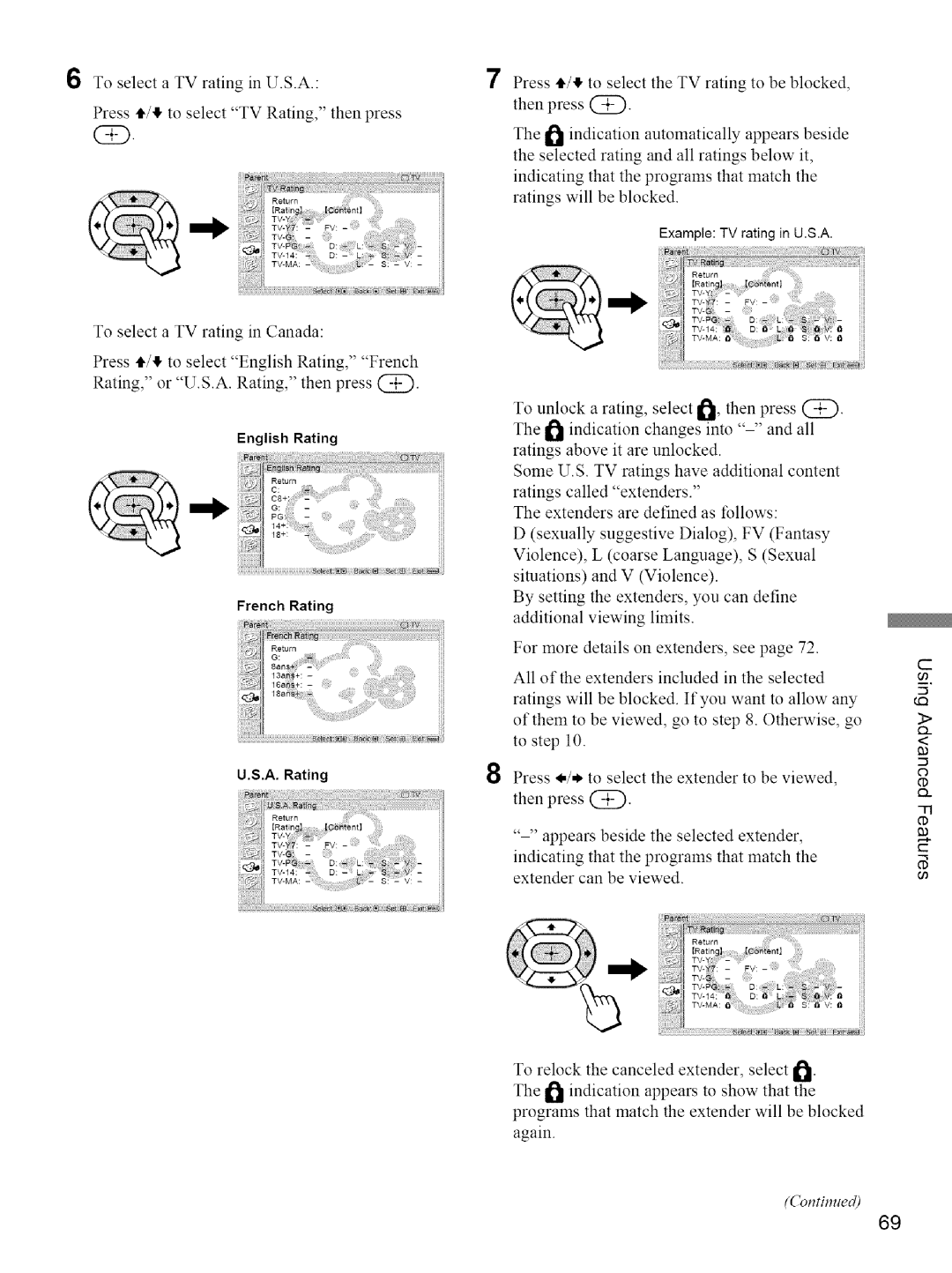 Sony KE-42M1 manual English Rating 