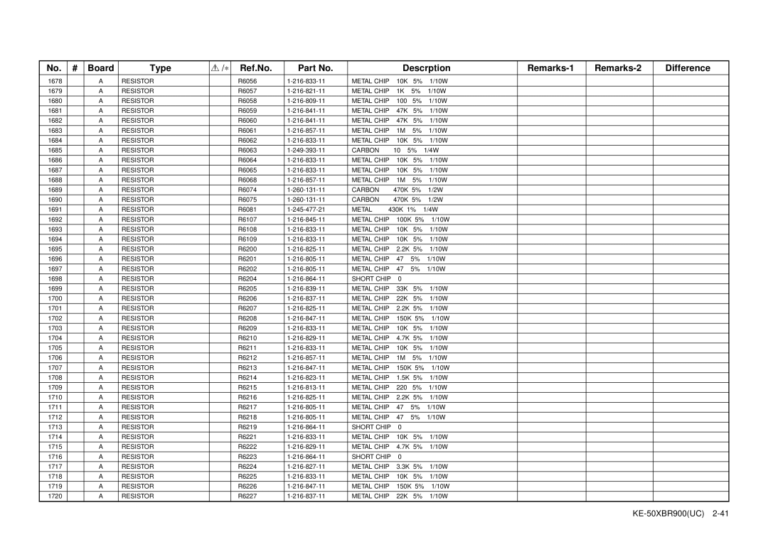 Sony KE-50XBR900 service manual 1678 