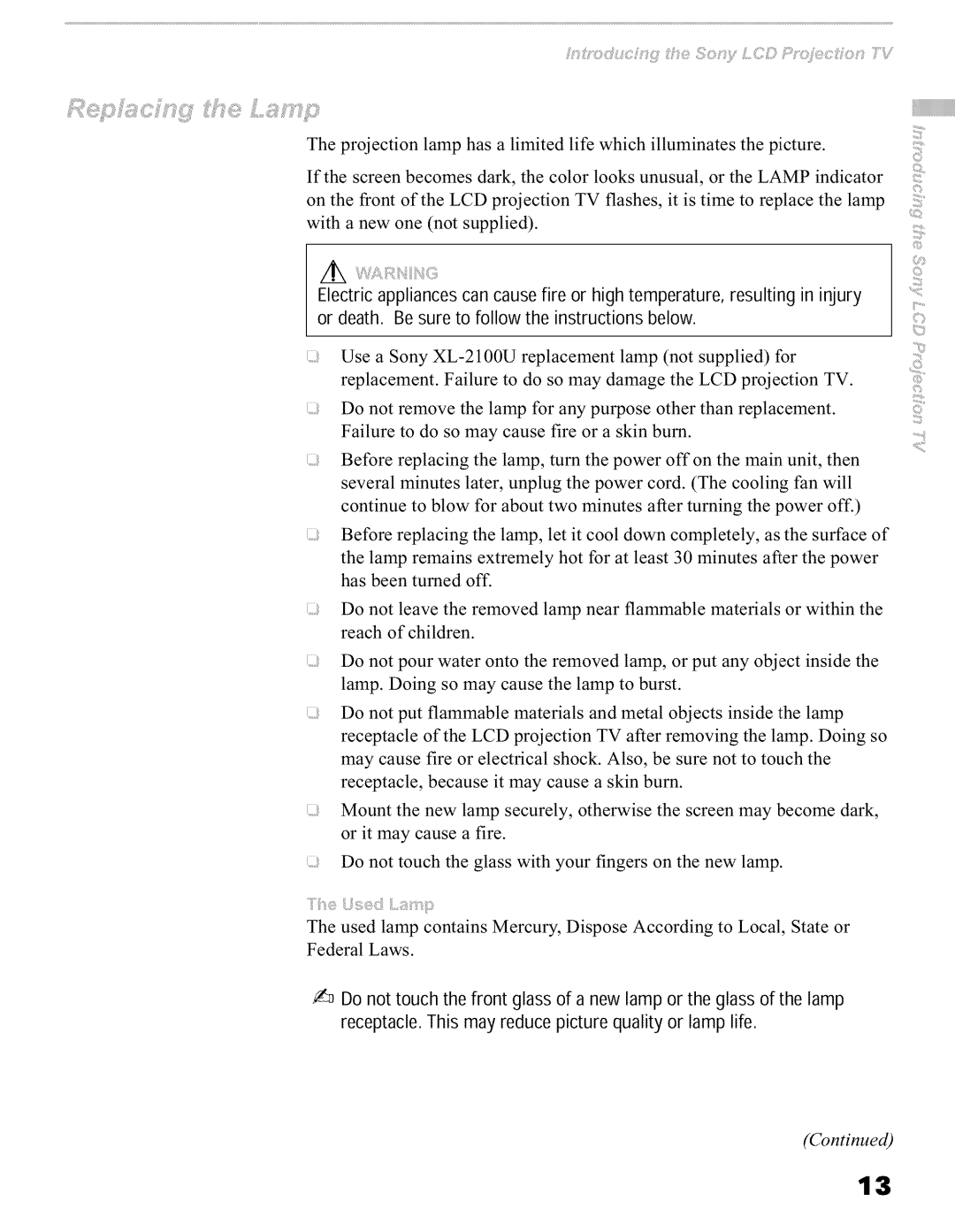 Sony KFO60WE610, KFO42WE610, KFO50WE610 operating instructions Ii !iiiiiii 