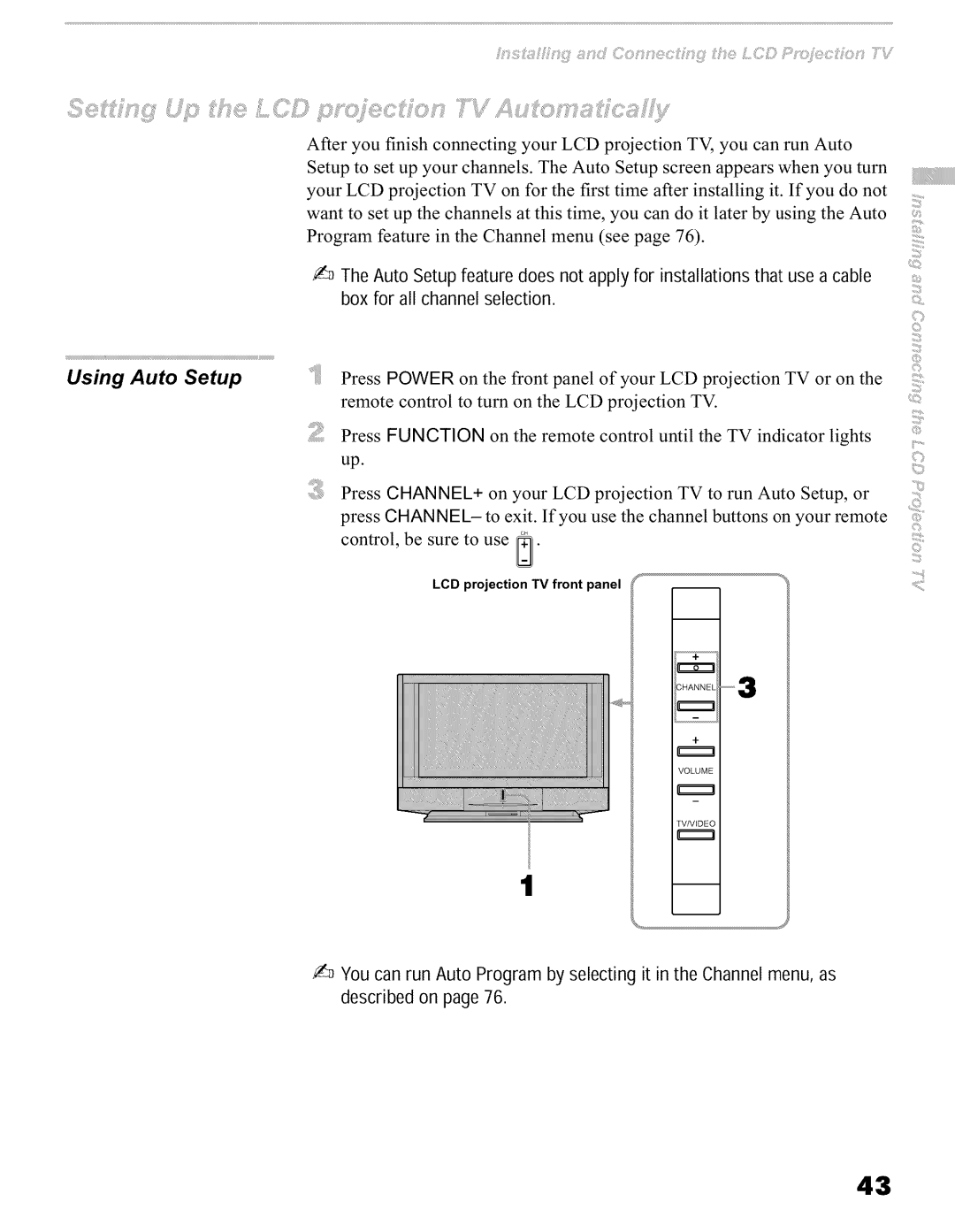 Sony KFO60WE610, KFO42WE610, KFO50WE610 operating instructions LCD projection TV front panel 