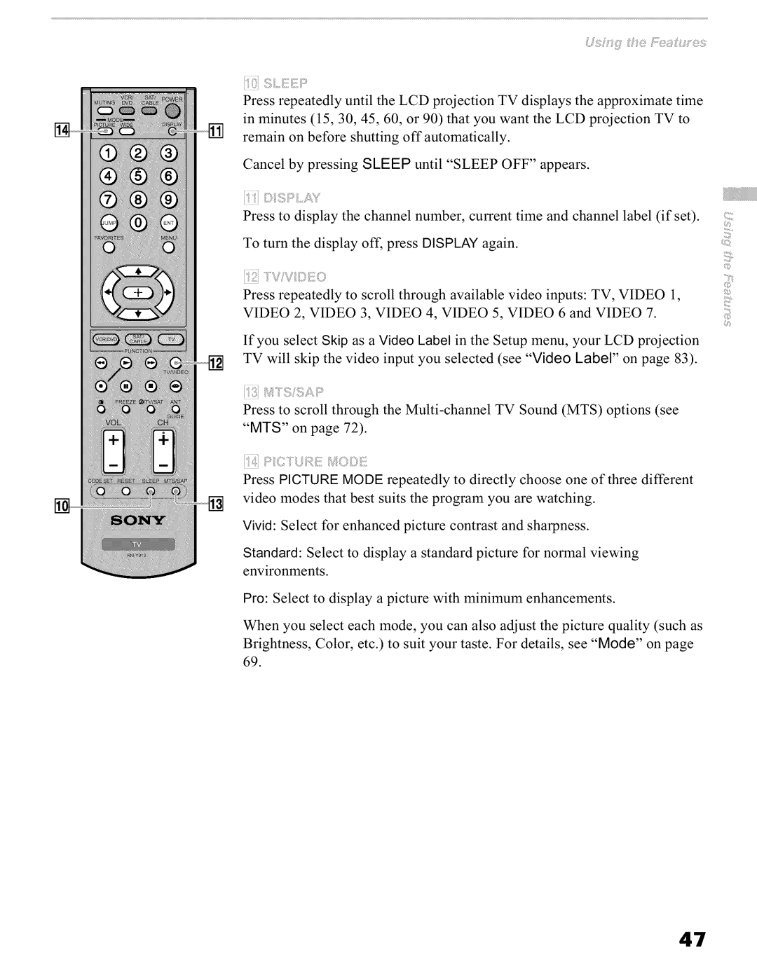 Sony KFO50WE610, KFO42WE610, KFO60WE610 operating instructions Remain on before shutting off automatically 