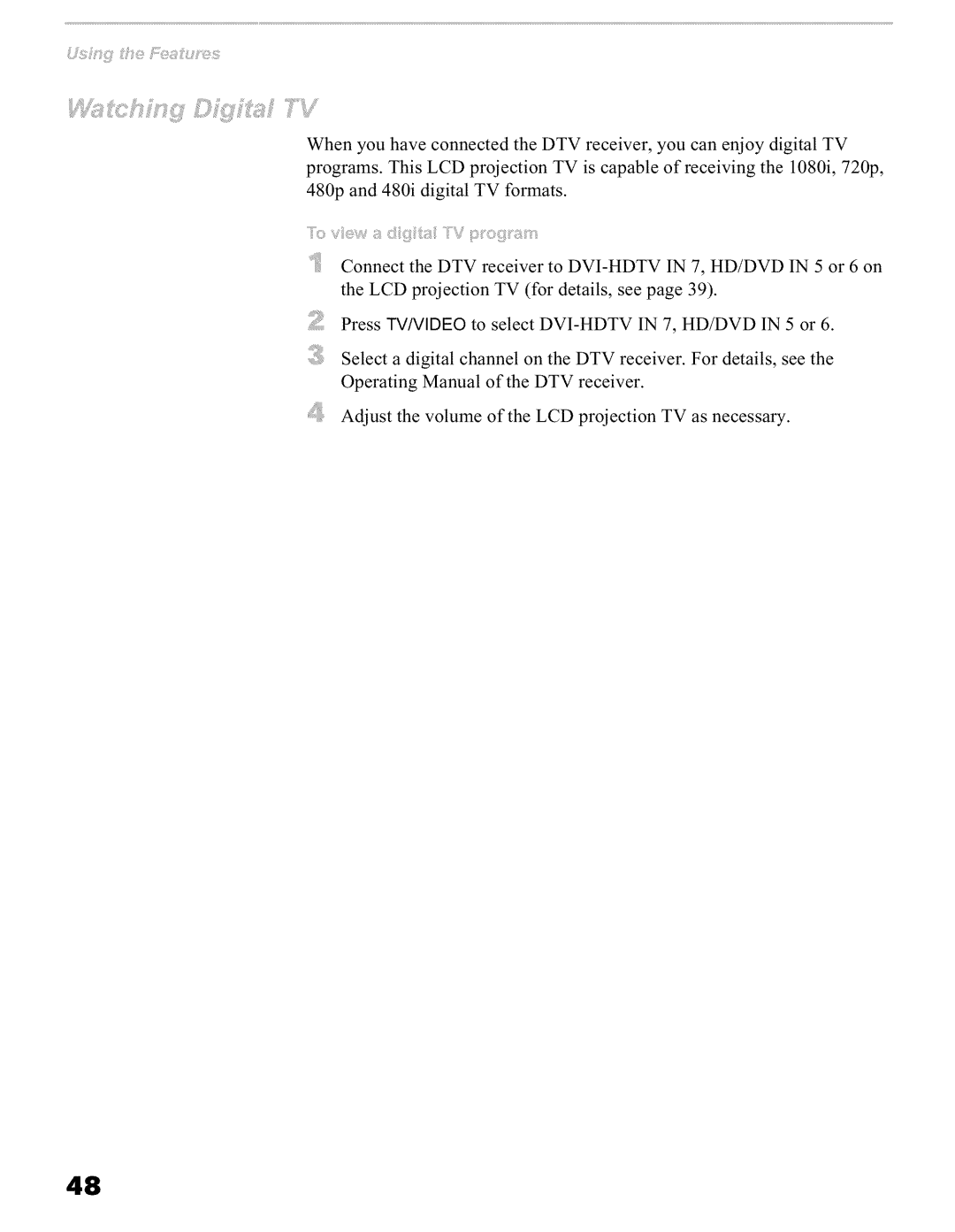 Sony KFO42WE610, KFO60WE610, KFO50WE610 operating instructions 