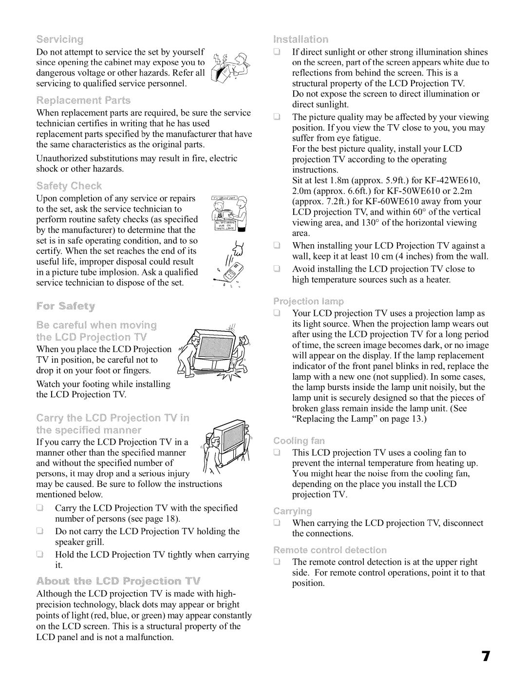 Sony KFO60WE610, KFO42WE610, KFO50WE610 operating instructions Shockorotherhazards 