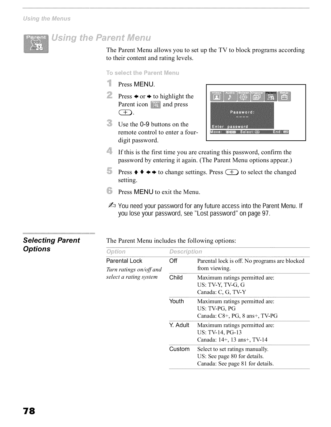 Sony KFO42WE610, KFO60WE610, KFO50WE610 operating instructions Parental Lock Off, Child 