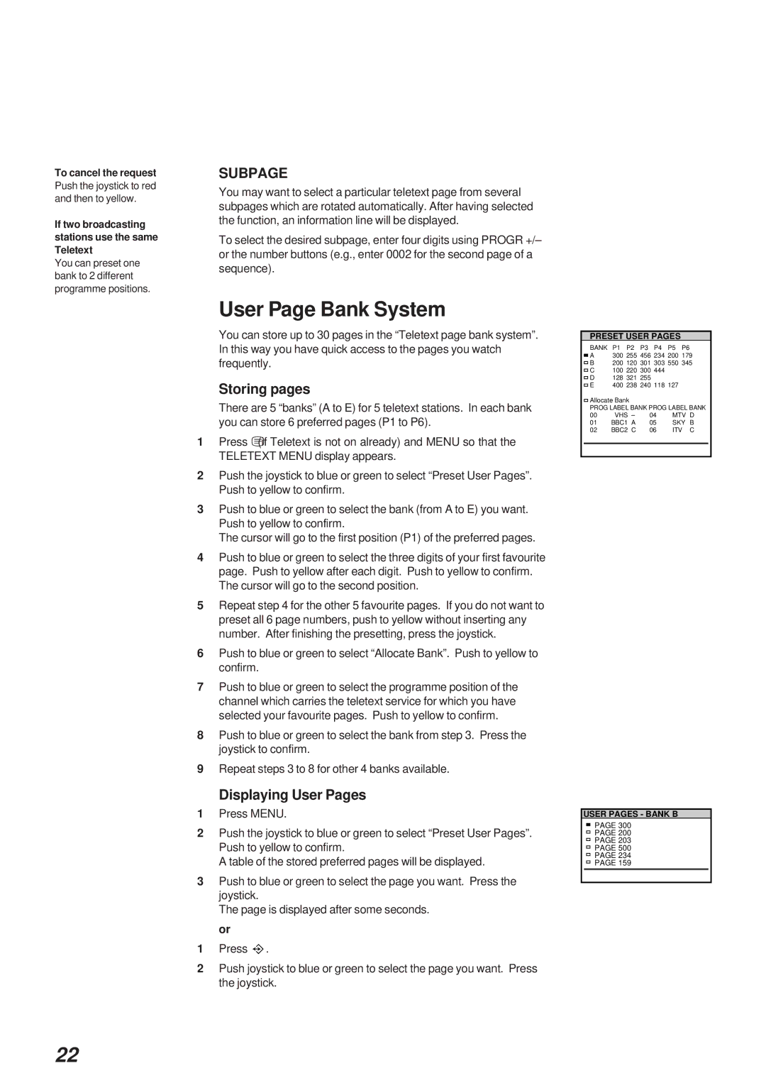 Sony KL-40WA1K operating instructions User Page Bank System, Storing pages, Displaying User Pages 