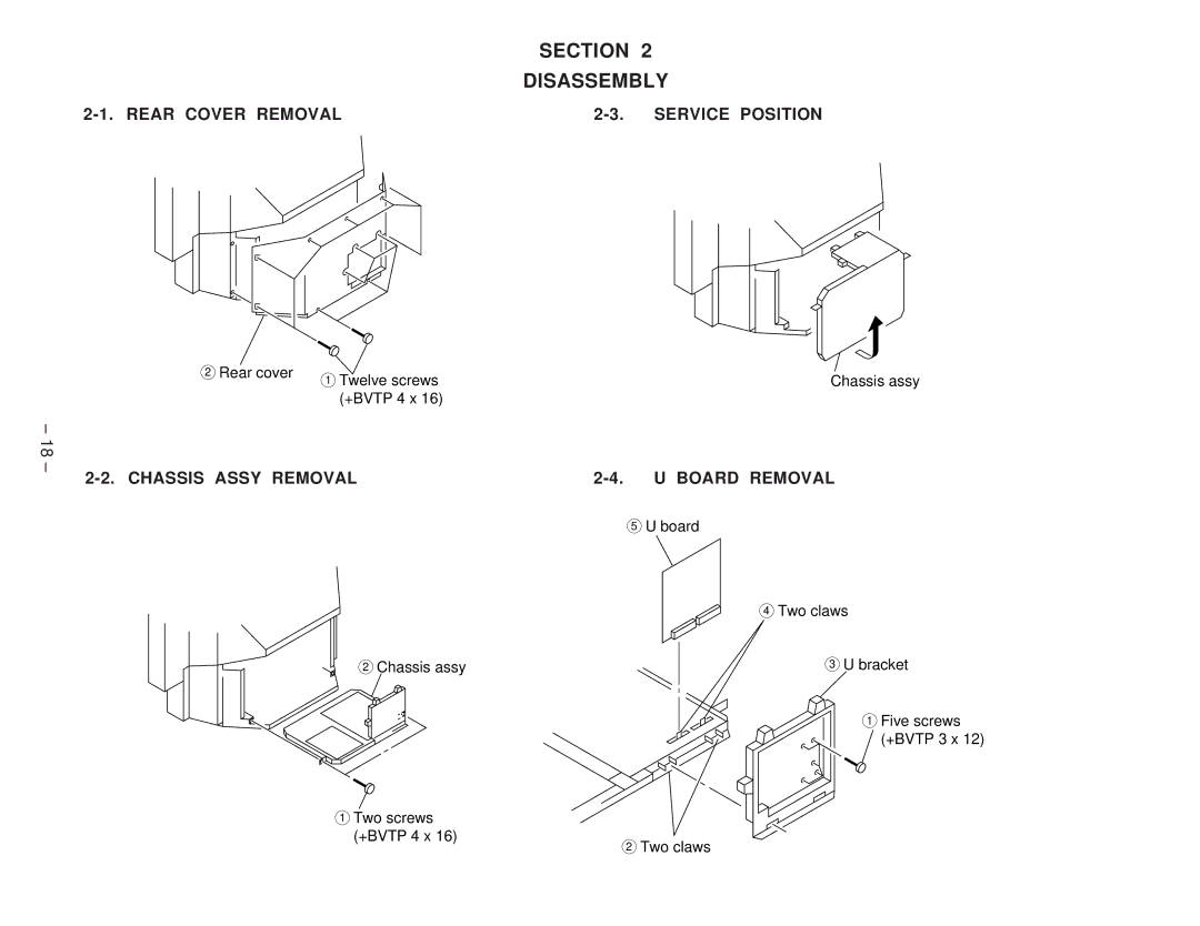 Sony KL-W9000 service manual Section Disassembly 