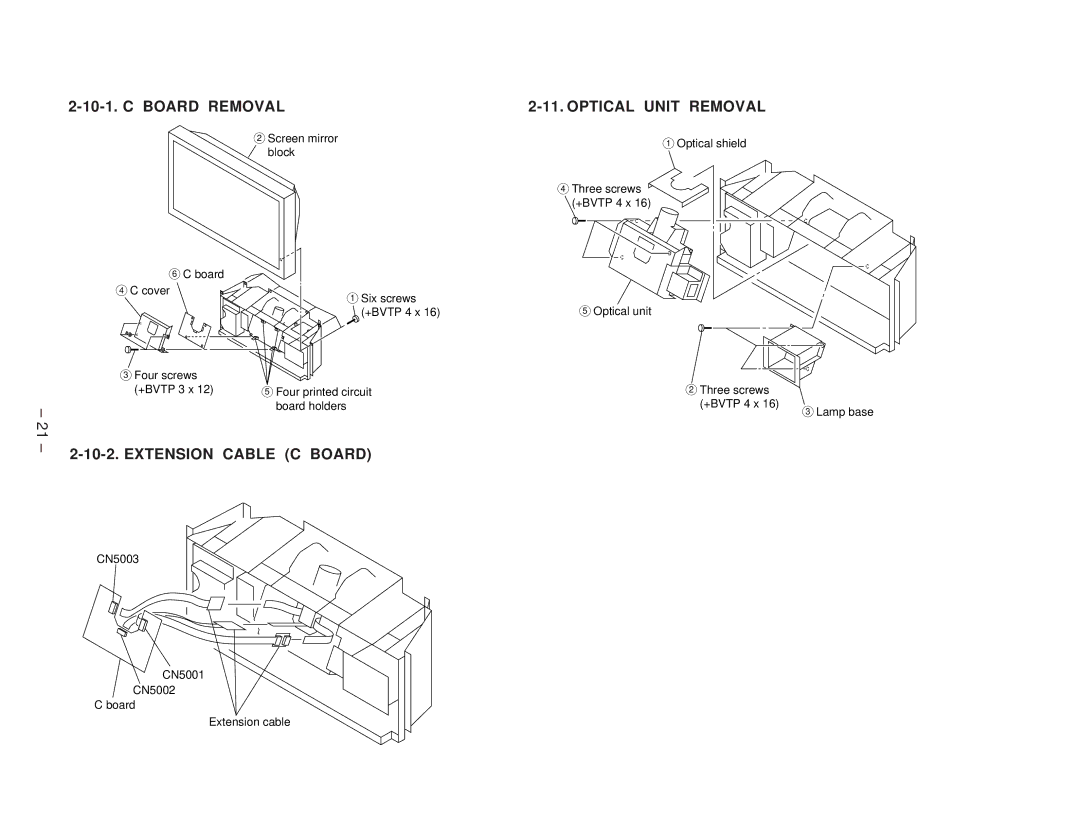 Sony KL-W9000 service manual Extension Cable C Board 