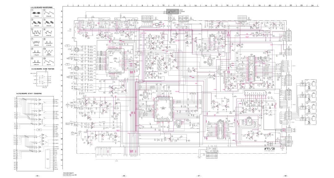 Sony KP-53SV75A, KP-43T75A service manual Board Waveforms, Board IC406 TDA7265, Board IC1011 CXA2079Q 