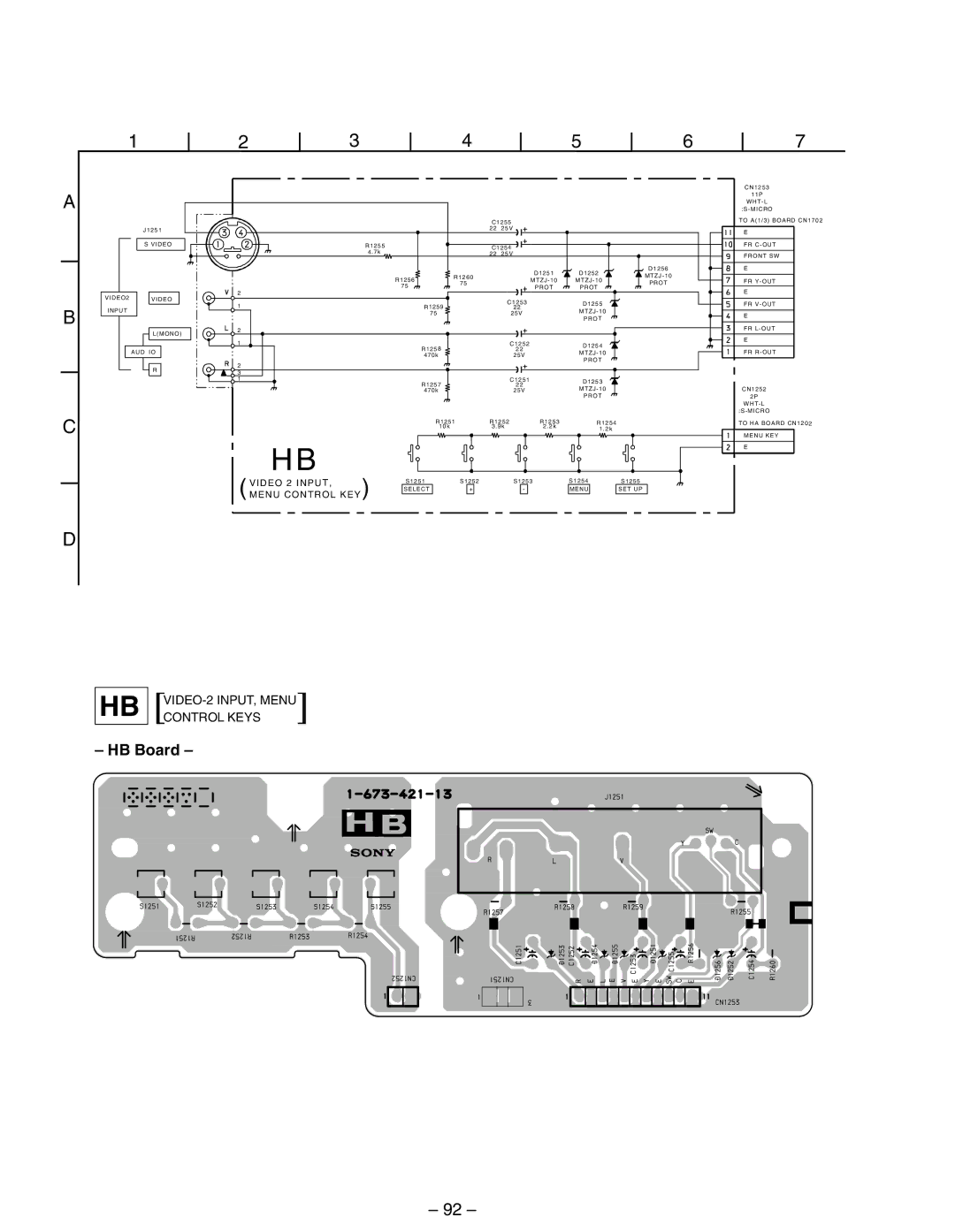 Sony KP-53SV75A, KP-43T75A service manual HB Board 