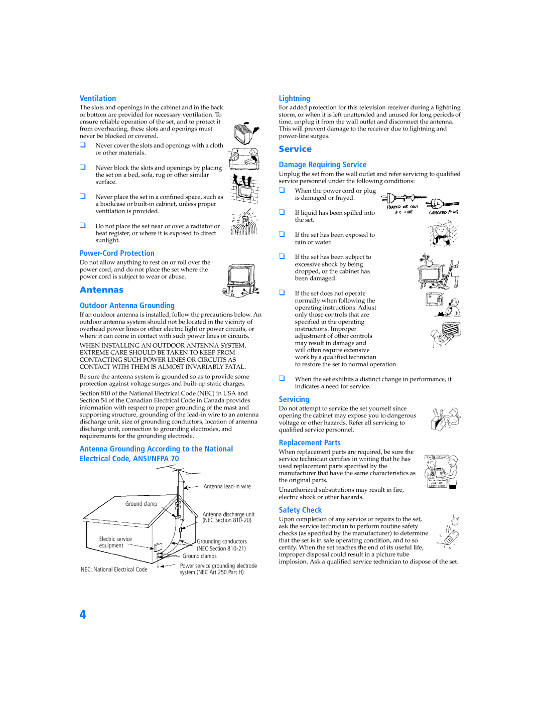 Sony KP-57WV600 operating instructions Antennas 