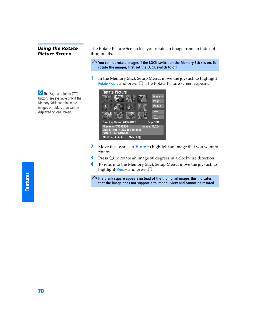 Sony KP-57WV600 operating instructions Using the Rotate Picture Screen 