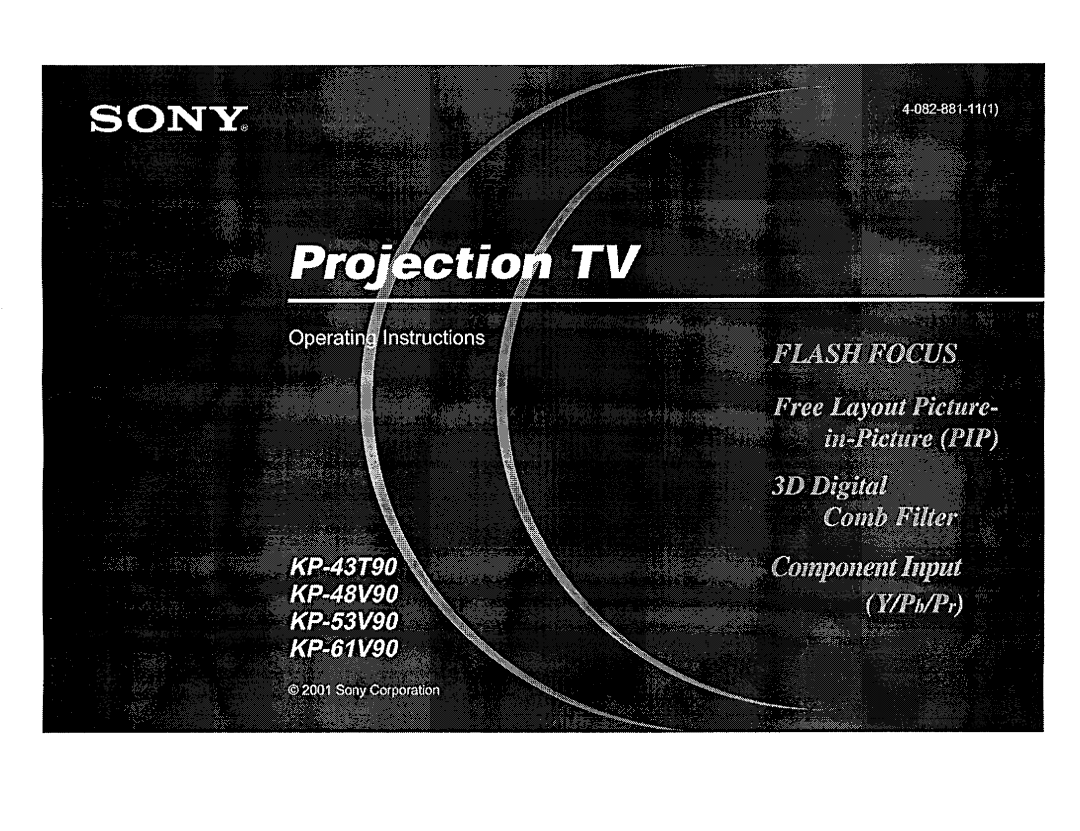 Sony KP-53VGB, KP-61V90 manual 