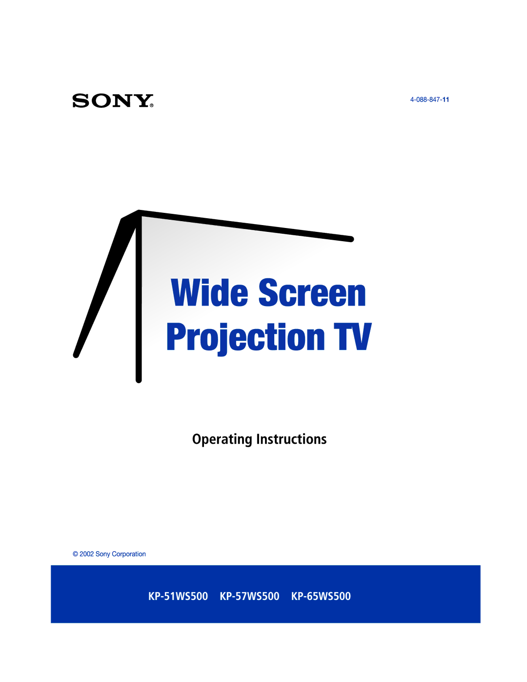 Sony KP-57WS500, KP 65WS500 manual 